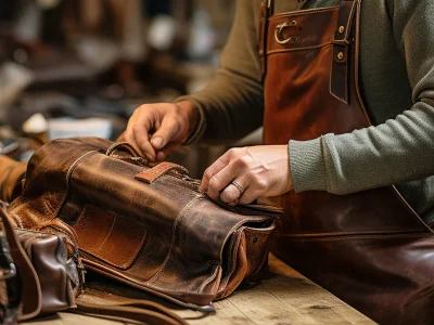 man-cleaning-leather-bag-with-mold